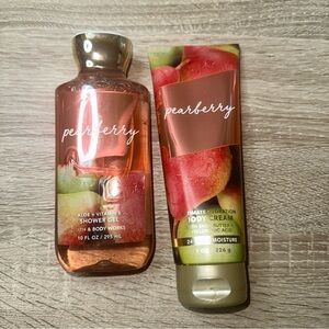 Bath & Body Works Pearberry Shower Gel and Body Cream - Red and Green